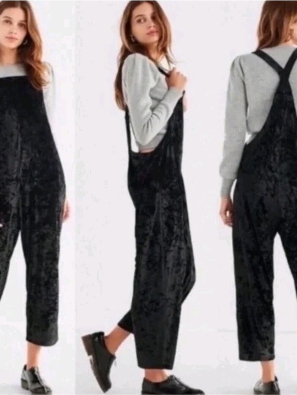 Urban Outfitters Black Velvet Jumpsuit Crossback Size Small